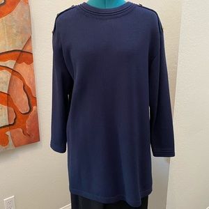 St John blue tunic sweater size small